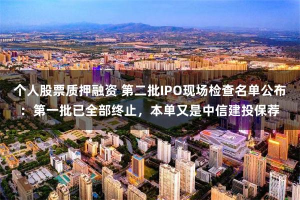 个人股票质押融资 第二批IPO现场检查名单公布：第一批已全部终止，本单又是中信建投保荐